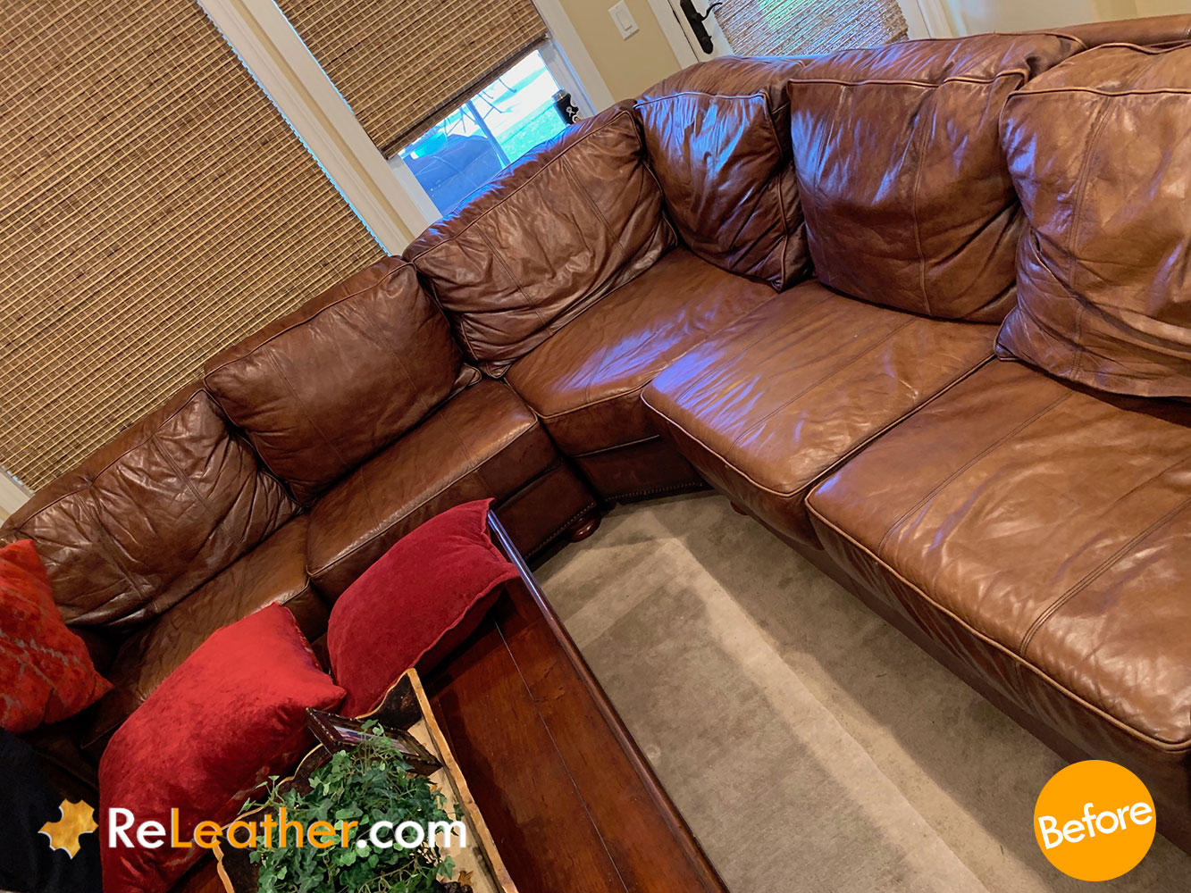 dyeing a leather sofa